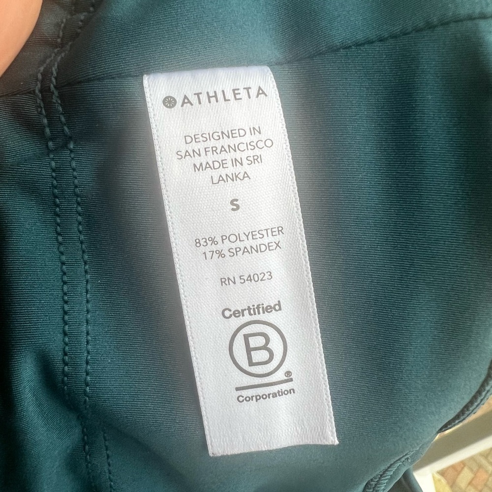 Athleta Accelerate Crop Leggings Size S Oceanic Teal Blue Workout/Yoga Pants - Picture 7 of 8